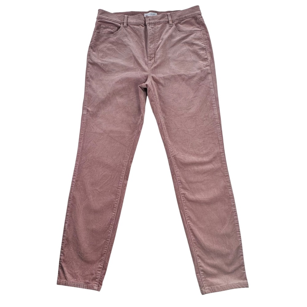 LOFT Womens 12 Blush Pink Baby Cord Corduroy Pants High Rise Stretch